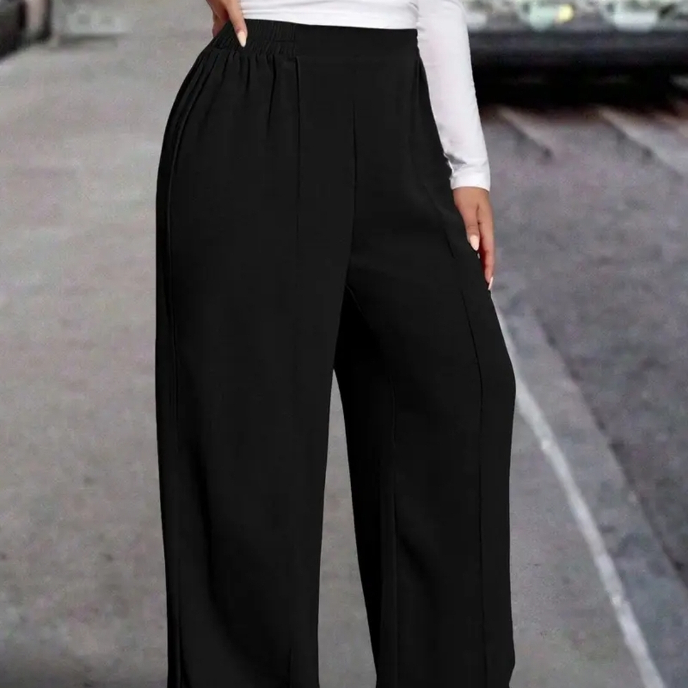 Elegant Black Wide-Leg Pants